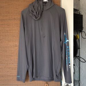 Habitat Charcoal Hoodie with Blue Sleeve Detail